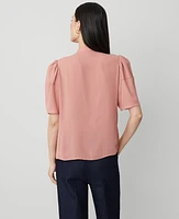 Ann Taylor Lantern Sleeve Popover Top Rose Dusk Women's