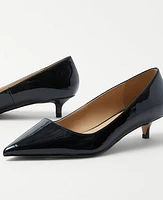 Ann Taylor Patent Pointy Toe Kitten Heel Pumps 6 Black Women's