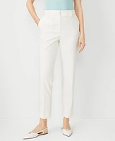 Ann Taylor The Petite High Rise Eva Ankle Pant Stretch Cotton Winter White Women's