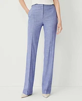 Ann Taylor The High Rise Trouser Pant Cross Weave Azurine Blue Women's