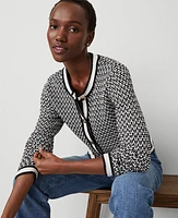 Ann Taylor Geo Stitch Jacket Black/White Multi Women's