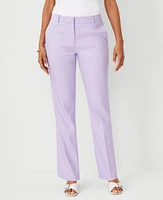 Ann Taylor The Sophia Straight Pant Linen Twill - Curvy Fit Lavender Latte Women's