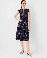 Ann Taylor Petite Ruffle Cutout Flare Midi Dress