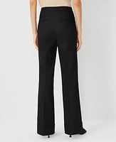 Ann Taylor The Petite Tab Waist Cuffed Trouser Pant Linen Twill