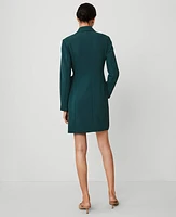 Ann Taylor Notched Lapel Tie Waist Sheath Dress Deep Slate Green Women's