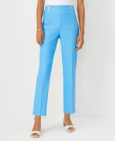 Ann Taylor The Petite Pencil Sailor Pant Linen Twill Cerulean Blue Women's