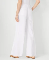 Ann Taylor The Petite Pleated Wide-Leg Pant White Women's