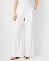 Ann Taylor The Petite Pleated Wide-Leg Pant White Women's