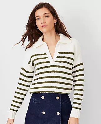Ann Taylor Petite AT Weekend Chunky Collared Sweater