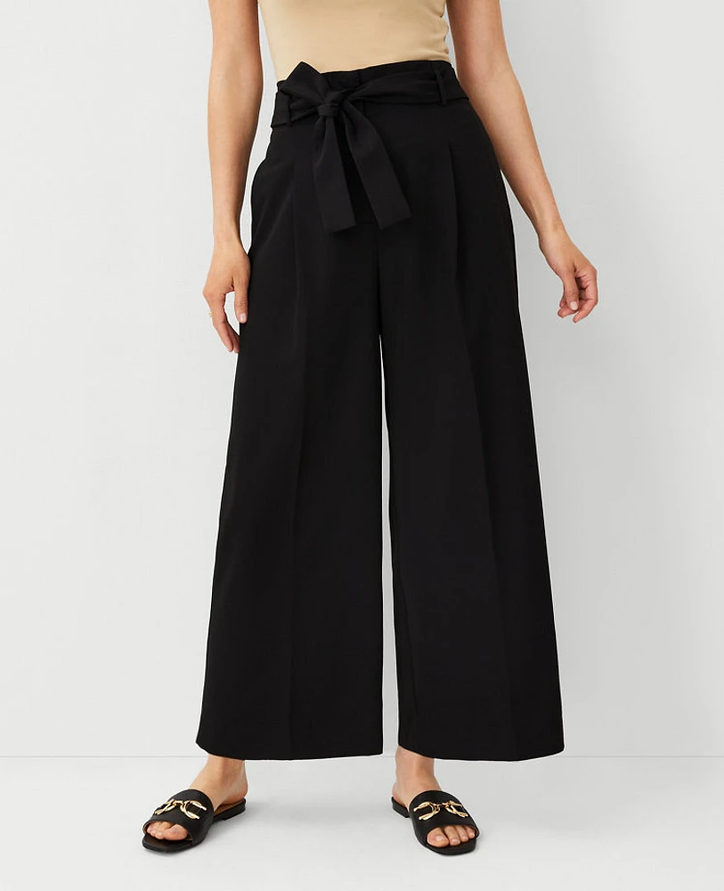 Ann Taylor The Tall Tie Waist Wide Ankle Pant Women's