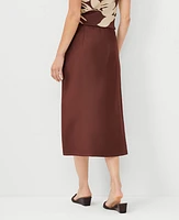 Ann Taylor Bias Midi Slip Skirt Brown Stone Women's