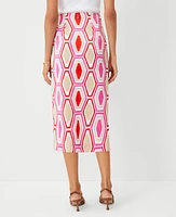 Ann Taylor Petite Geo Knot Wrap Pencil Skirt Bold Pink Women's