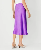 Ann Taylor Petite Button Slit Midi Slip Skirt Violet Women's