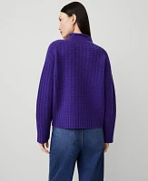 Ann Taylor Cashmere Waffle Stitch Roll Neck Sweater Women's