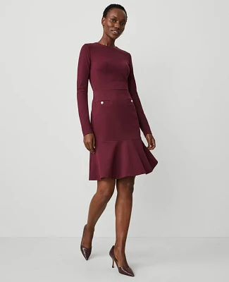 Ann Taylor Crew Neck Flare Dress Women's