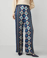 Ann Taylor Studio Collection Wide-Leg Pant Silk Charmeuse Pure Sapphire Women's