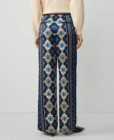 Ann Taylor Studio Collection Wide-Leg Pant Silk Charmeuse Pure Sapphire Women's