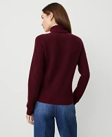 Ann Taylor Cashmere Ribbed Turtleneck Sweater Women's