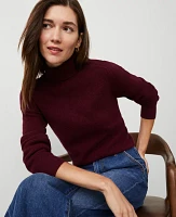 Ann Taylor Cashmere Ribbed Turtleneck Sweater Women's