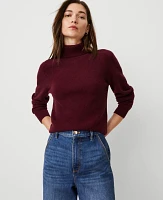 Ann Taylor Cashmere Ribbed Turtleneck Sweater Women's