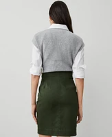 Ann Taylor AT Weekend Sateen Cargo Skirt Hunters Green Women's