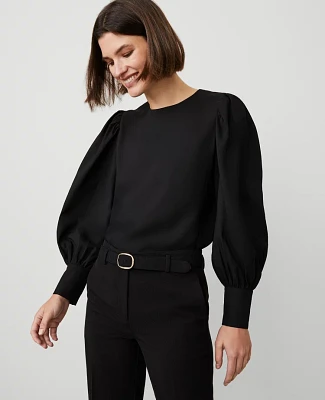 Ann Taylor Shirred Cuff Blouse Women's