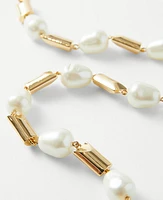 Ann Taylor Pearlized Mixed Metal Statement Necklace Ivory Women's