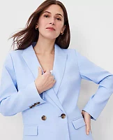 Ann Taylor The Petite Oversized Peak Lapel Blazer Linen Twill