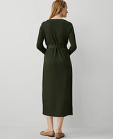 Ann Taylor AT Weekend Knit Column Midi Dress Hunters Green Women's