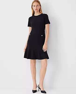 Ann Taylor Shoulder Button Flare Dress