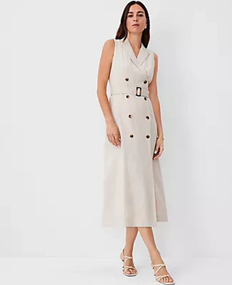 Ann Taylor Pinstripe Double Breasted Wrap Dress