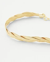 Ann Taylor Braided Snake Chain Necklace Goldtone Women's