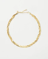 Ann Taylor Braided Snake Chain Necklace Goldtone Women's