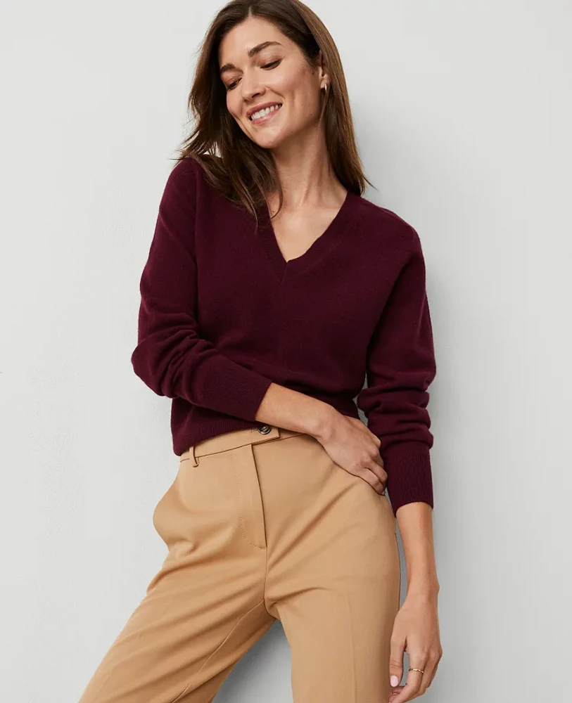 Ann Taylor Cashmere V-Neck Sweater Women's