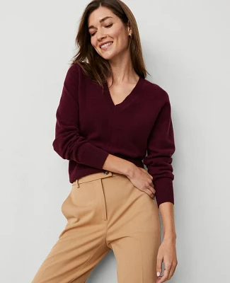 Ann Taylor Cashmere V-Neck Sweater Women's