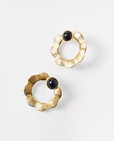 Ann Taylor Textured Metal Ring Statement Earrings