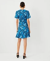 Ann Taylor Floral Flare Dress Santtorini Women's