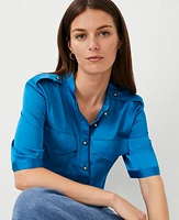 Ann Taylor Utility Pocket Shirt Women's