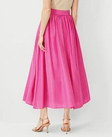 Ann Taylor Petite Belted Button Pocket Maxi Skirt Bold Pink Women's