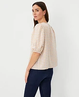 Ann Taylor Petite Button Popover Top Baguette Women's