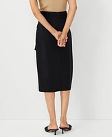 Ann Taylor Petite Tie Waist Cargo Pencil Skirt Black Women's