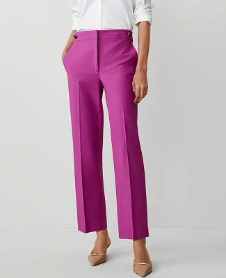 Ann Taylor The Petite Button Pencil Pant in Twill Size 0 Fresh Fuchsia Women's