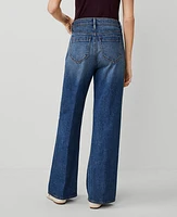 Ann Taylor AT Weekend High Rise Wide Leg Jeans Classic Mid Wash Women's