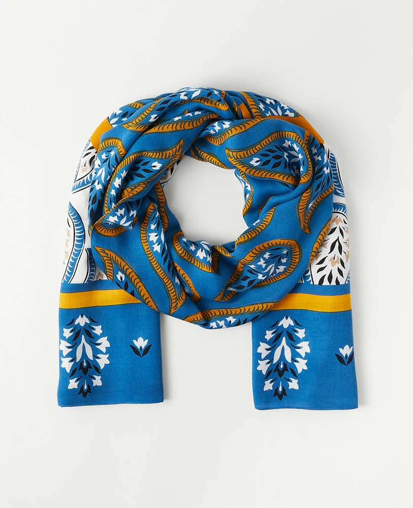 Ann Taylor Floral Scarf Santorini Women's