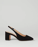 Ann Taylor Suede Block Heel Slingback Pumps Women's