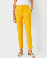 Ann Taylor The Petite High Rise Button Tab Eva Ankle Pant Spring Marigold Women's