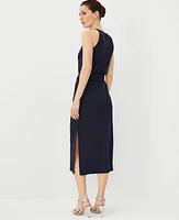 Ann Taylor Belted Midi Halter Dress Night Sky Women's