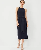 Ann Taylor Belted Midi Halter Dress Night Sky Women's