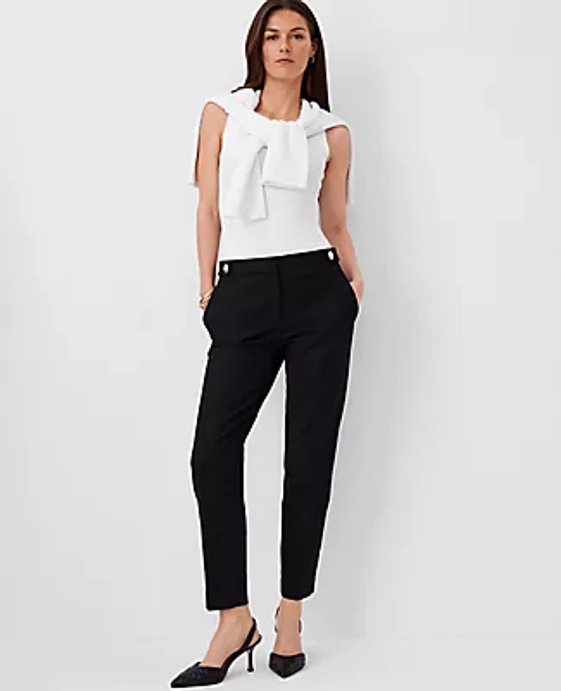 Ann Taylor The Button Tab Mid Rise Eva Ankle Pant