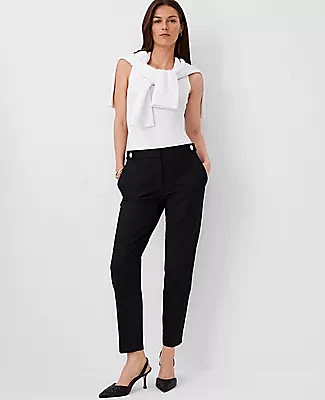 Ann Taylor The Button Tab Mid Rise Eva Ankle Pant
